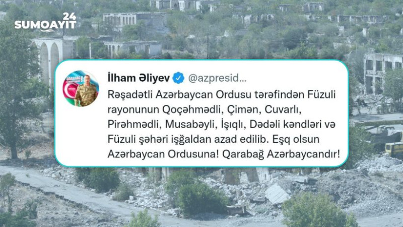 Füzulinin işğaldan azad olunmasından 5 il ötür