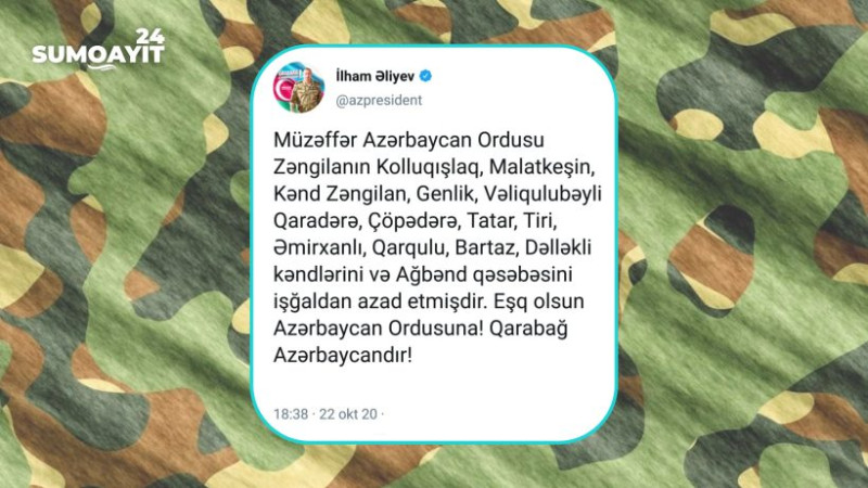 Vətən müharibəsinin 26-cı günü – mühüm ərazi və yüksəkliklər azad edilib