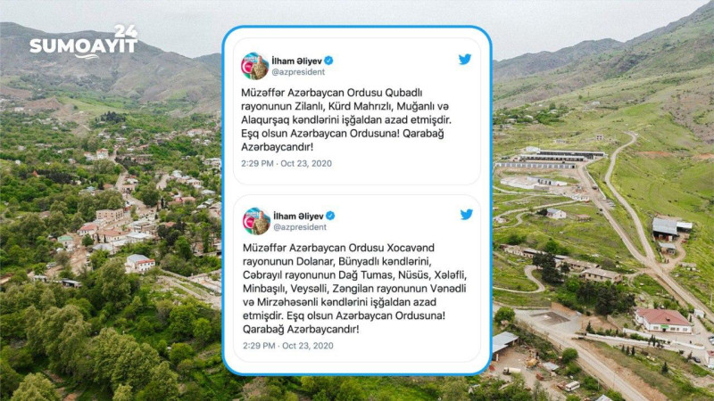 Vətən müharibəsinin xronikası - Bir sıra kəndlər düşməndən təmizlənib